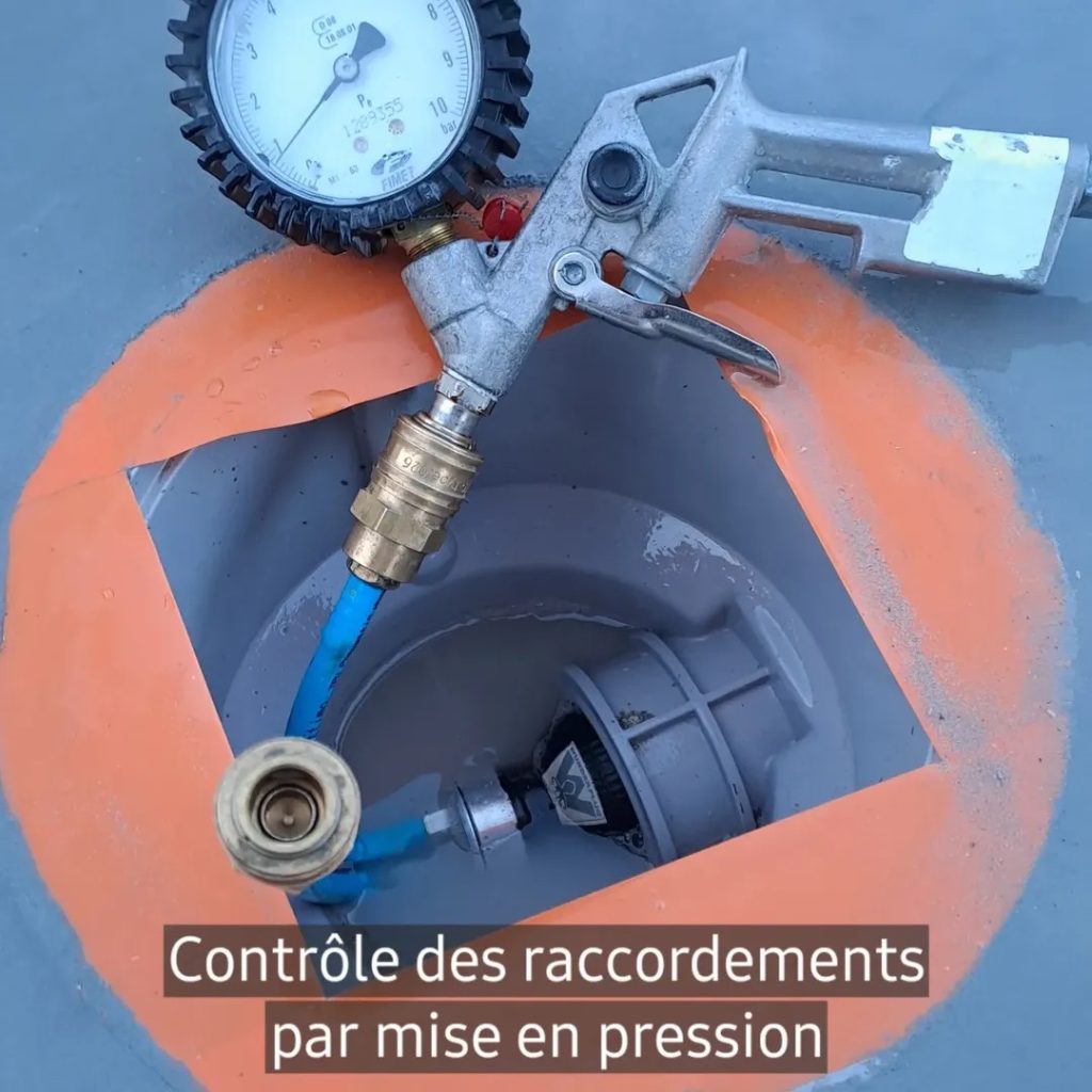 Etape 4 Contrôle des raccordements par mise sous pression